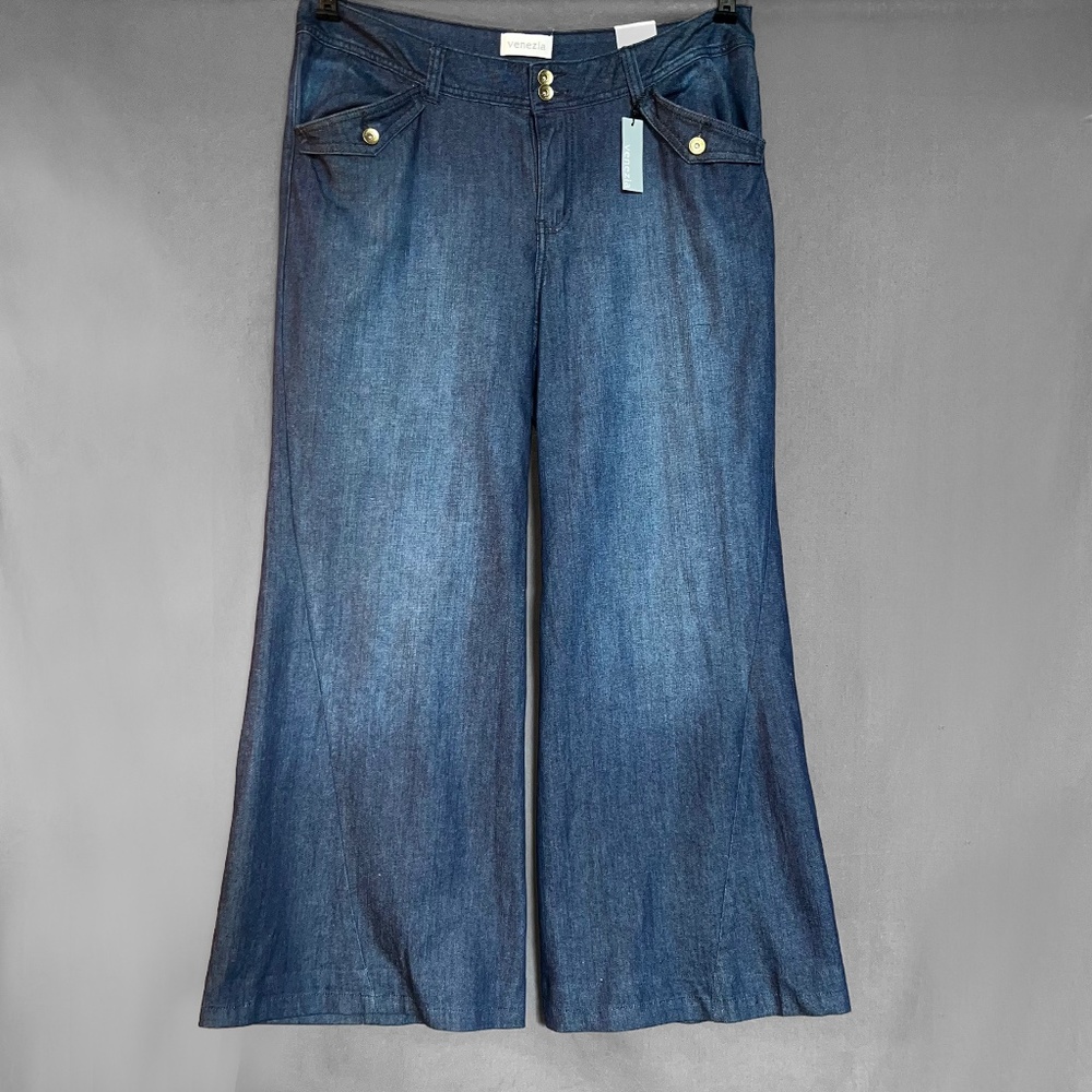 Dark Blue Wide Leg Jeans